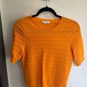 Rebecca Taylor Bright Orange Textured Sweater